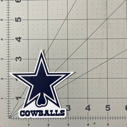 Cowballs - Dallas Cowboys funny parody NFL Sticker