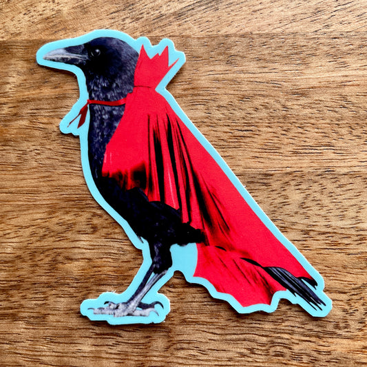 Crow with Cape funny bird sticker