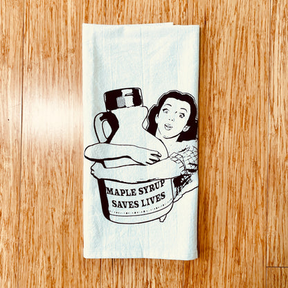 Maple Syrup Saves Lives Tea Towel