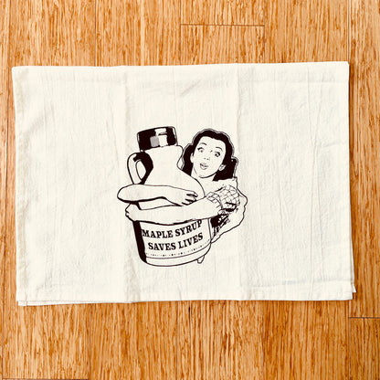 Maple Syrup Saves Lives Tea Towel