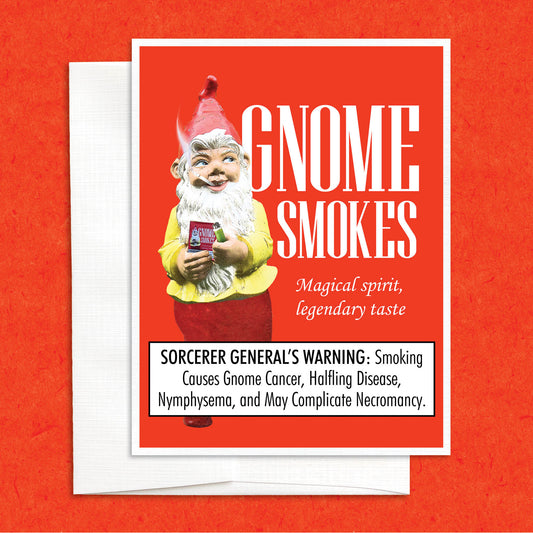 Gnome Smokes funny greeting card