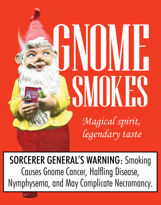 Gnome Smokes funny quirky art print
