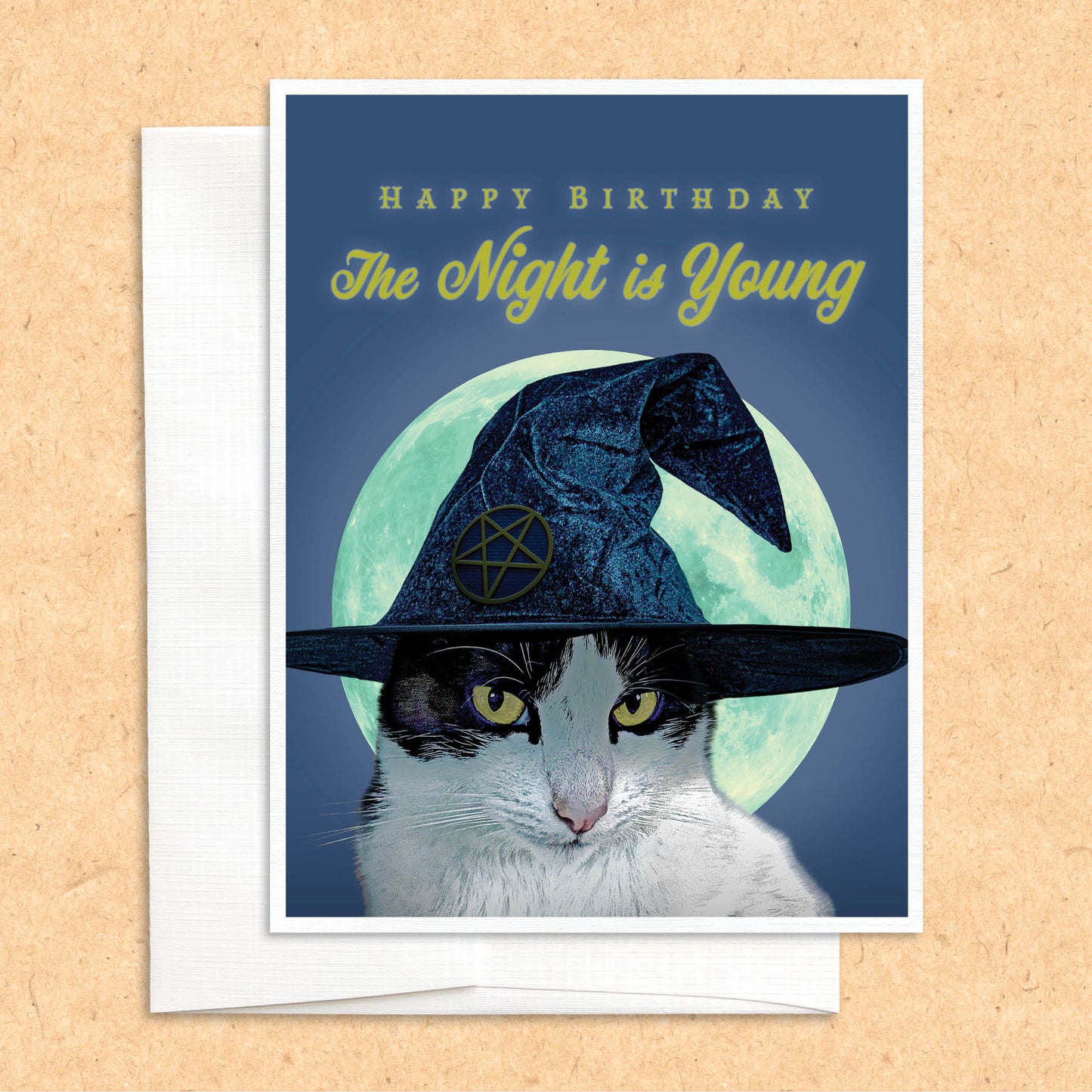 The Night is Young funny cat birthday card