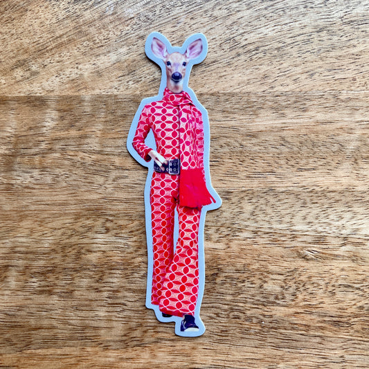 Lady Deer in Clothes funny animal sticker