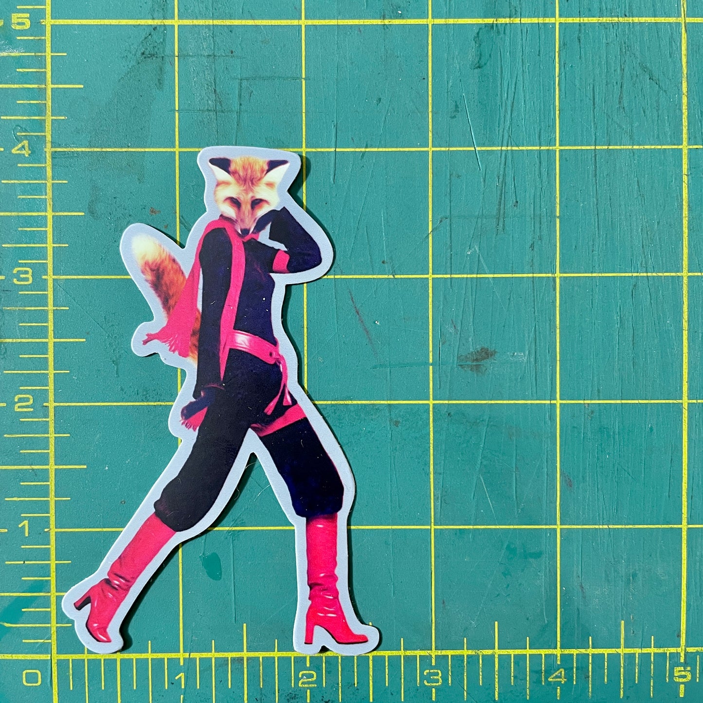 Lady Fox in Clothes funny animal sticker