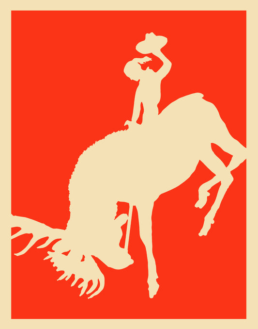 Moose Rodeo cowgirl funny art print