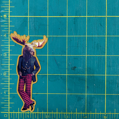 Moose in Clothes funny animal sticker