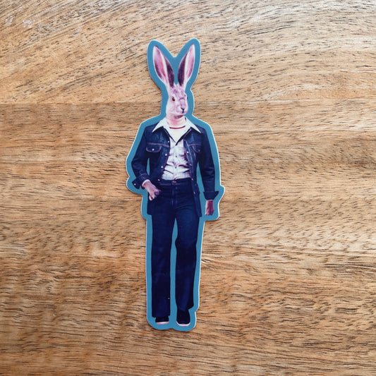 Jackrabbit in Clothes funny animal sticker