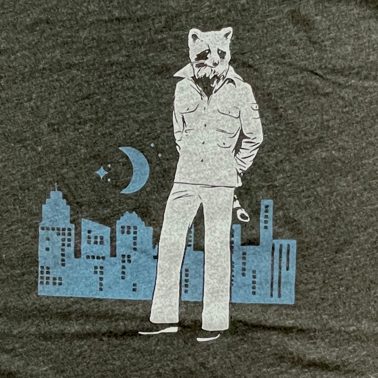 City Raccoon in Clothes funny T-shirt