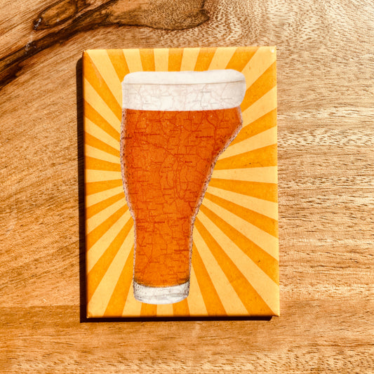 Vermont-shaped Beer rectangle magnet