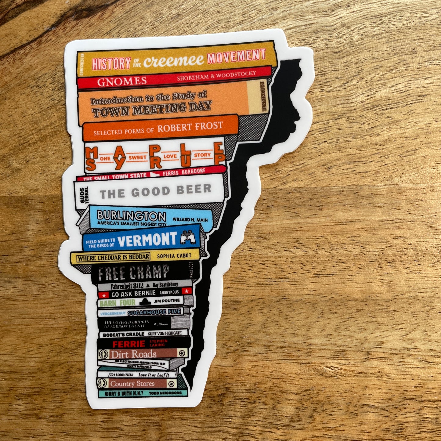 Vermont Book Stack sticker