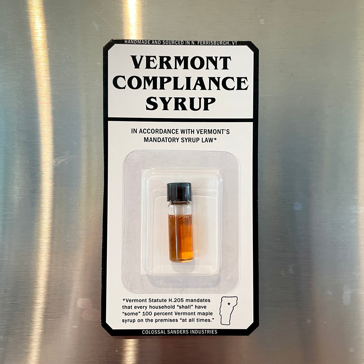 Vermont Compliance Syrup Toy quirky, funny, handmade magnet