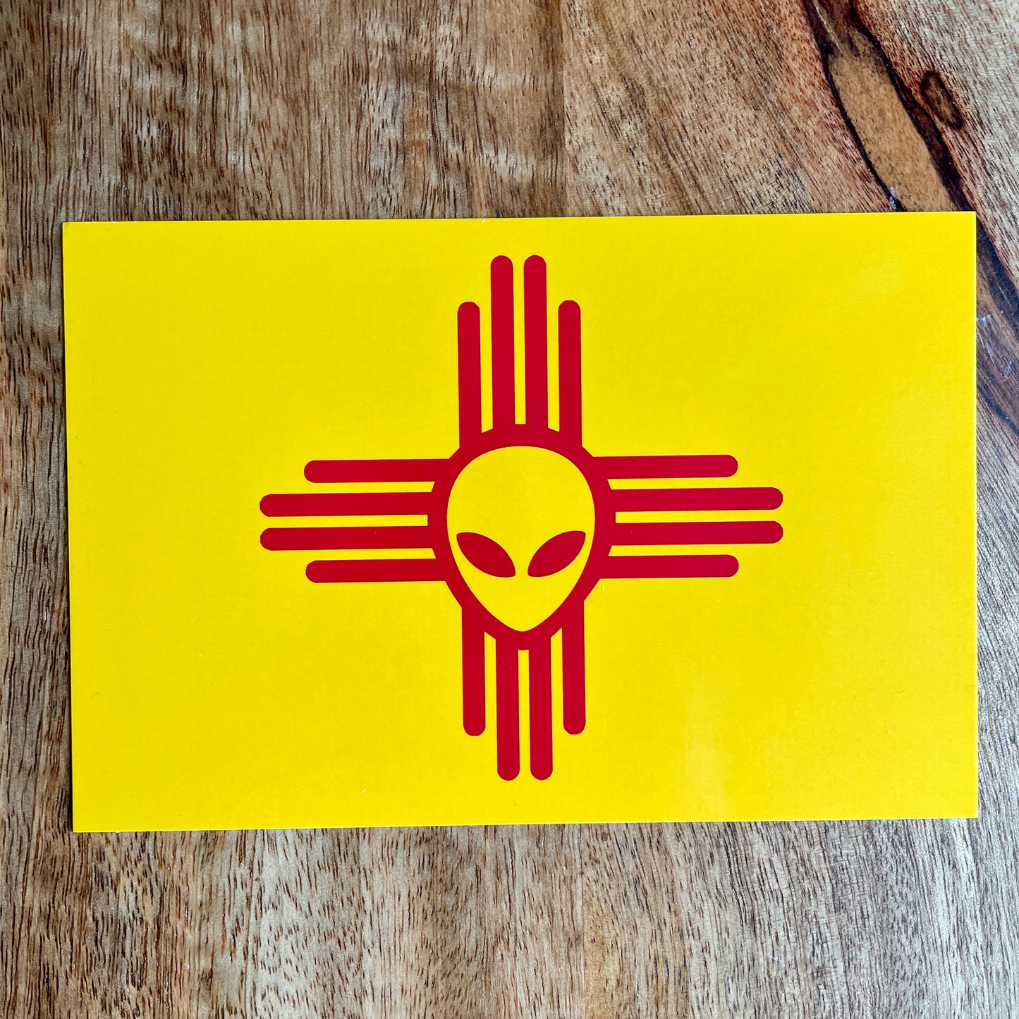 Zia Alien New Mexico funny art Postcard