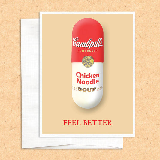 Feel Better Soup funny get well greeting card