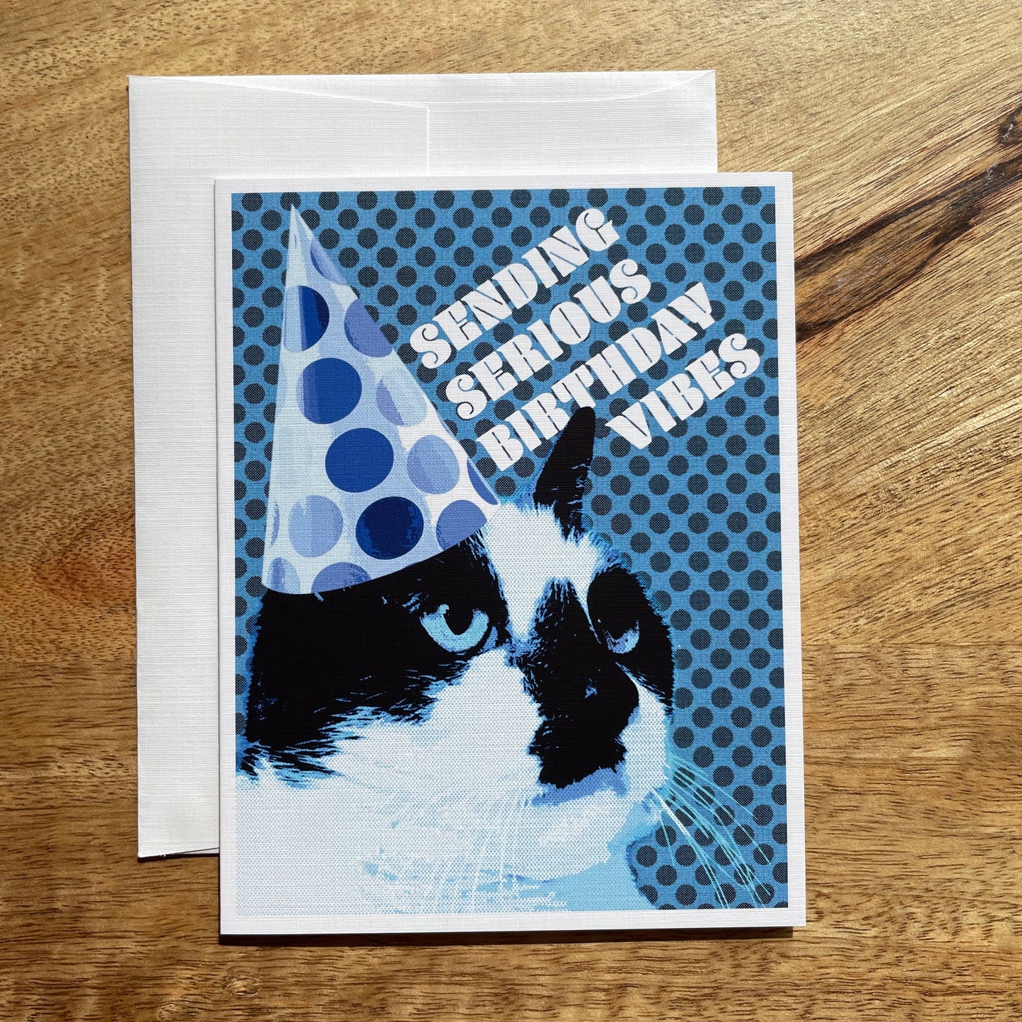 Birthday Vibes Cat Birthday funny greeting card