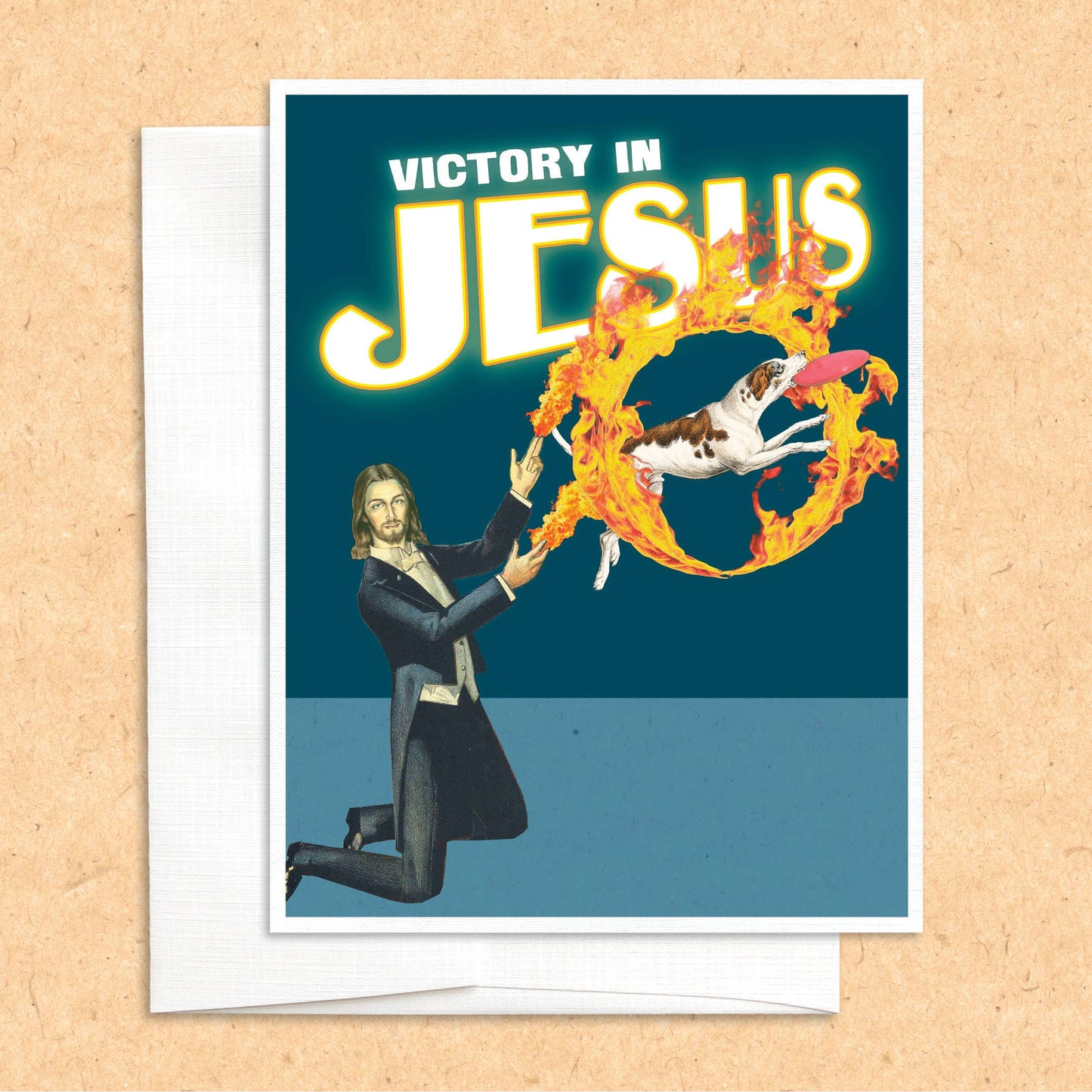 Victory in Jesus funny greeting card