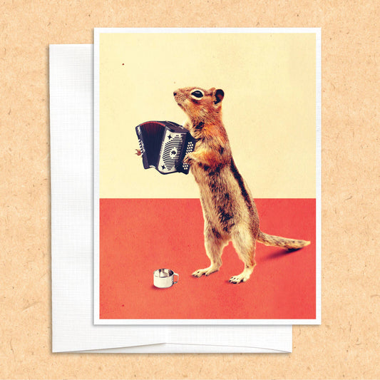 Musical Squirrel funny greeting card