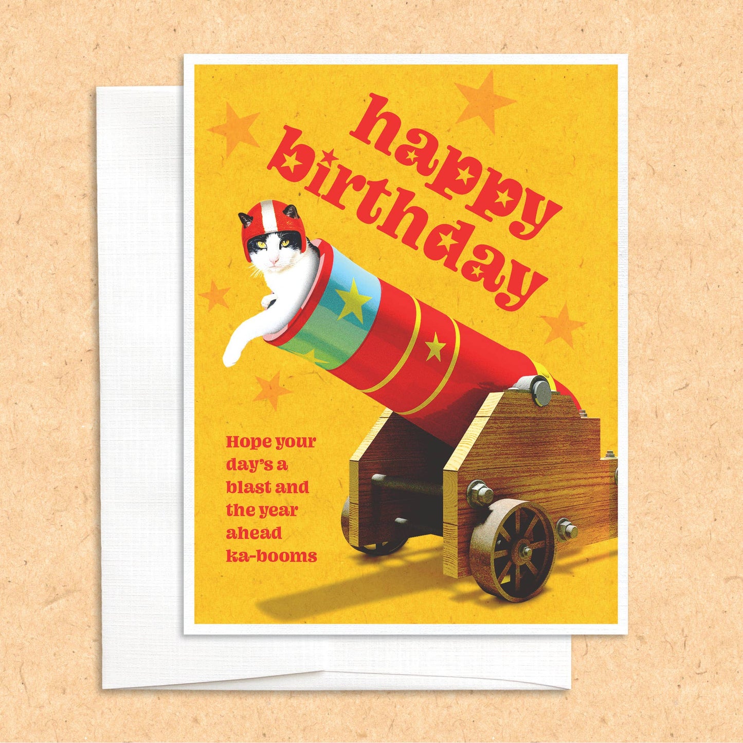 Cat Cannon Birthday funny greeting card