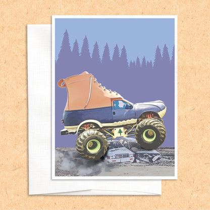 Bean Boot Monster Truck greeting card