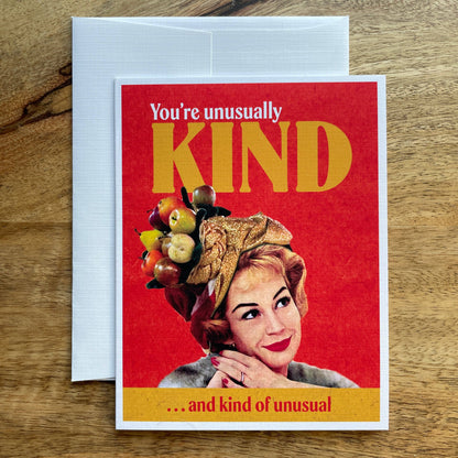 You're Unusually Kind funny greeting card thank you