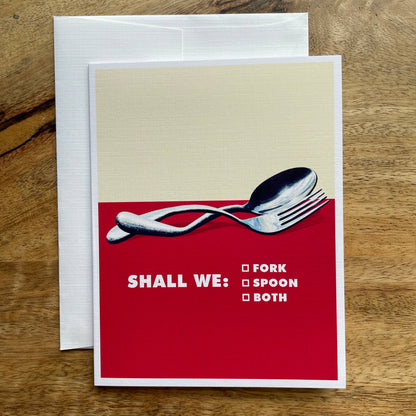 Fork, Spoon, Both funny greeting card