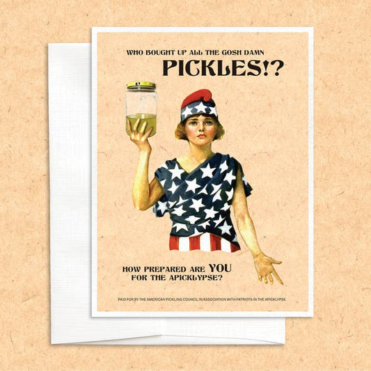 Apicklypse: Who bought up all the pickles? card