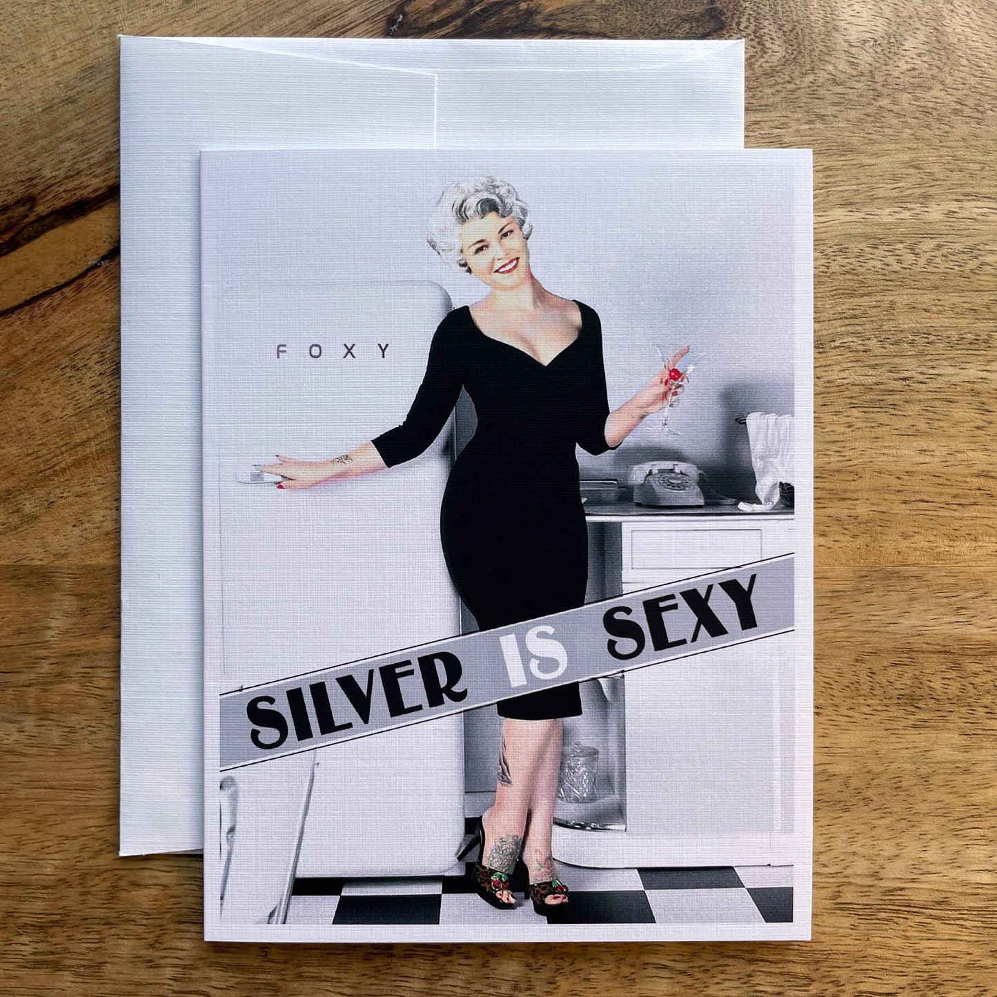 Silver is Sexy funny greeting card