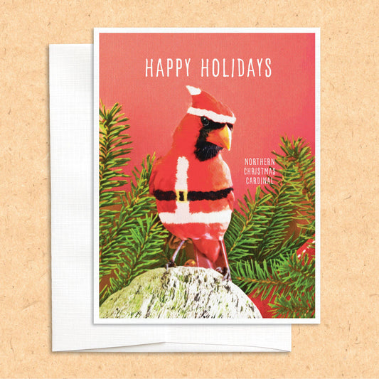 Northern Christmas Cardinal Happy Holidays card