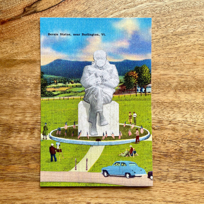 Bernie Sanders Statue funny postcard