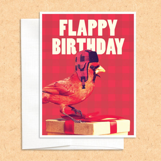 Flappy Birthday funny bird greeting card