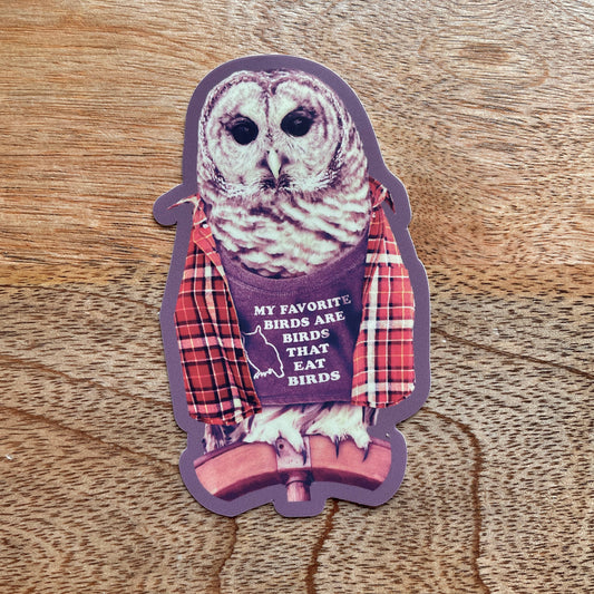 Barred Owl funny bird sticker