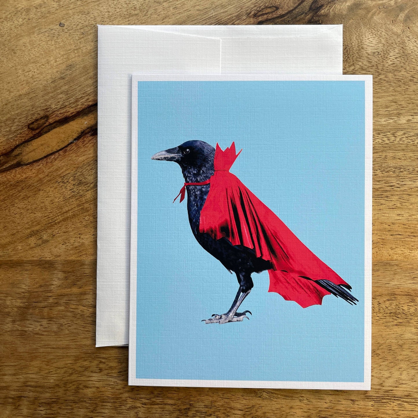 Crow with Cape funny bird greeting card