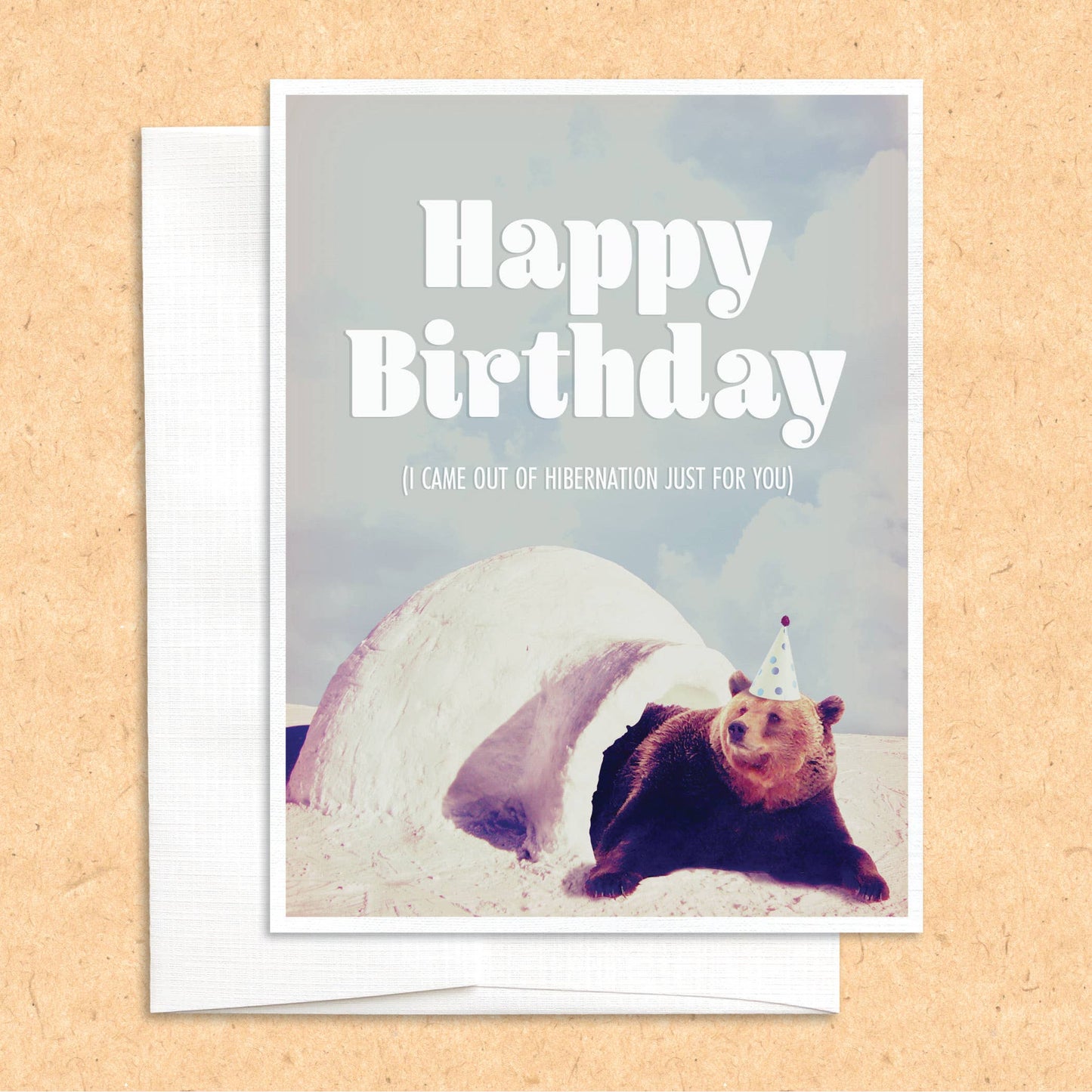 Bear Winter Birthday funny animal greeting card