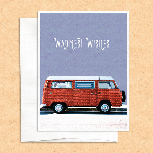 Warmest Wishes Puffy Coat Van funny greeting card