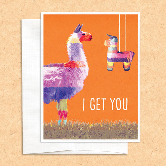 I Get You Llama Pi¤ata funny animal greeting card