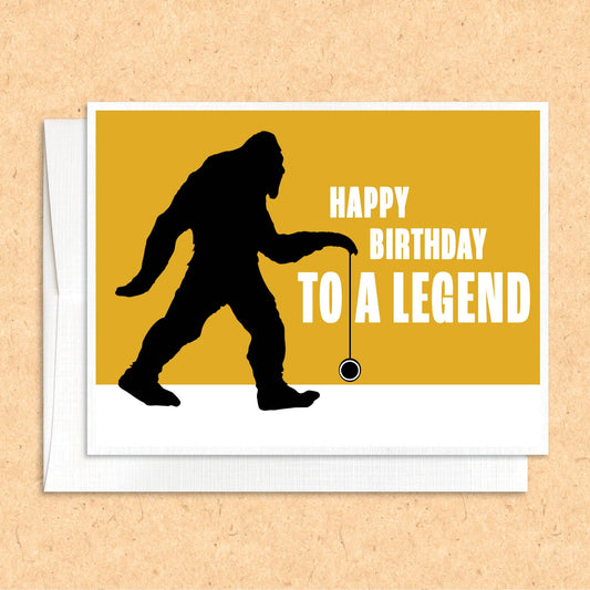 Bigfoot Birthday Legend funny greeting card