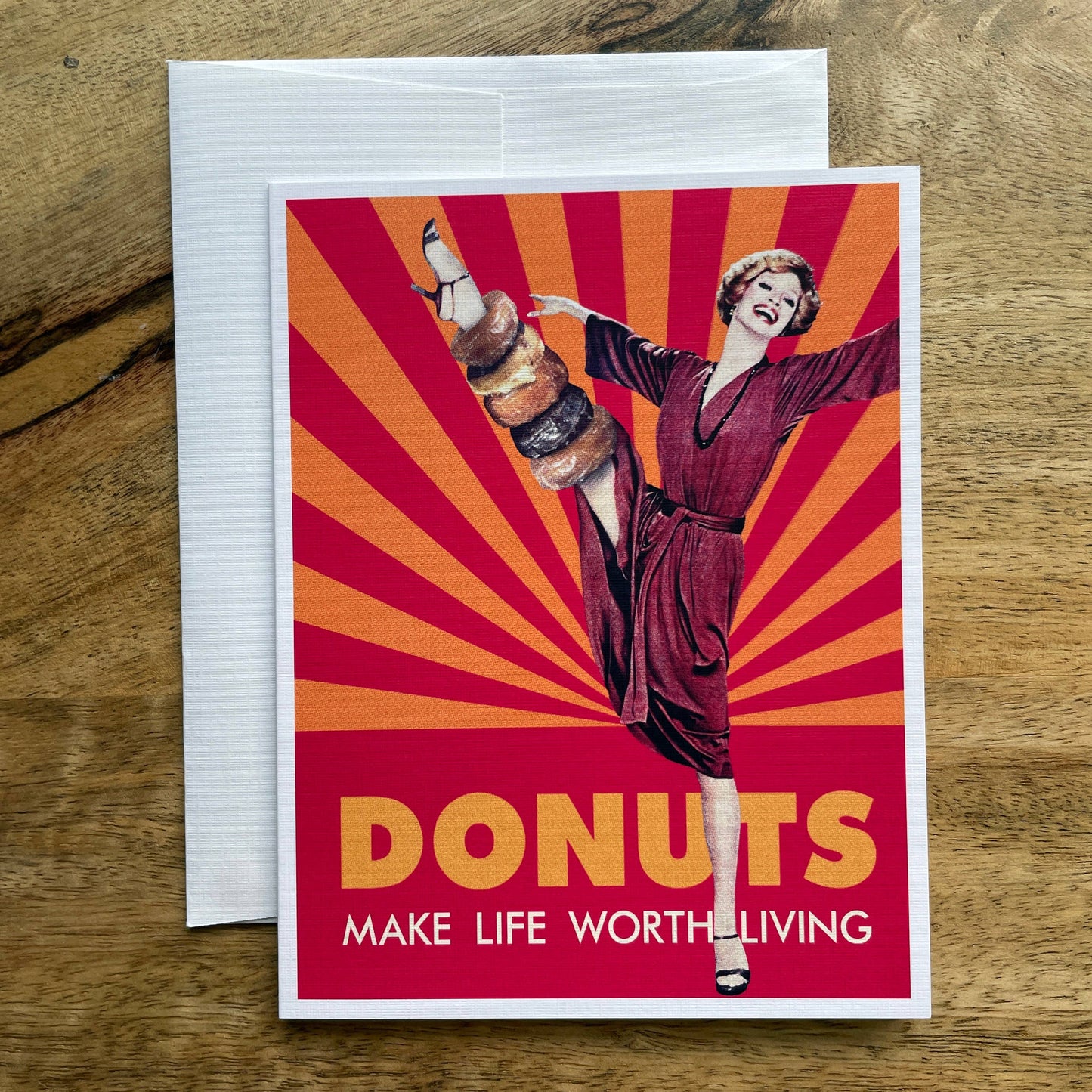 Donuts Make Life Worth Living funny greeting card