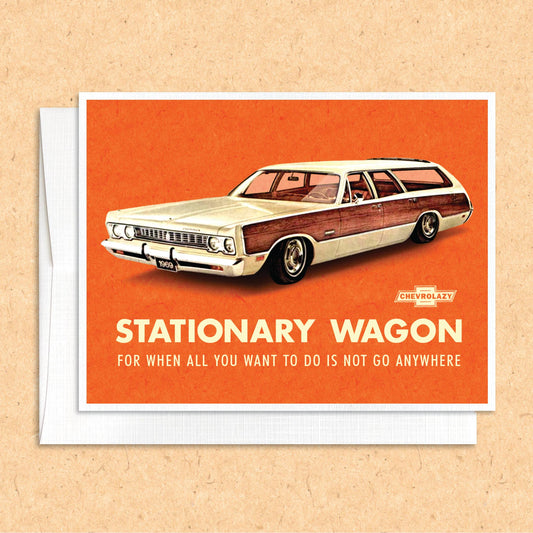 Stationary Wagon funny greeting card