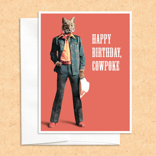 Cowpoke Bobcat... funny birthday card