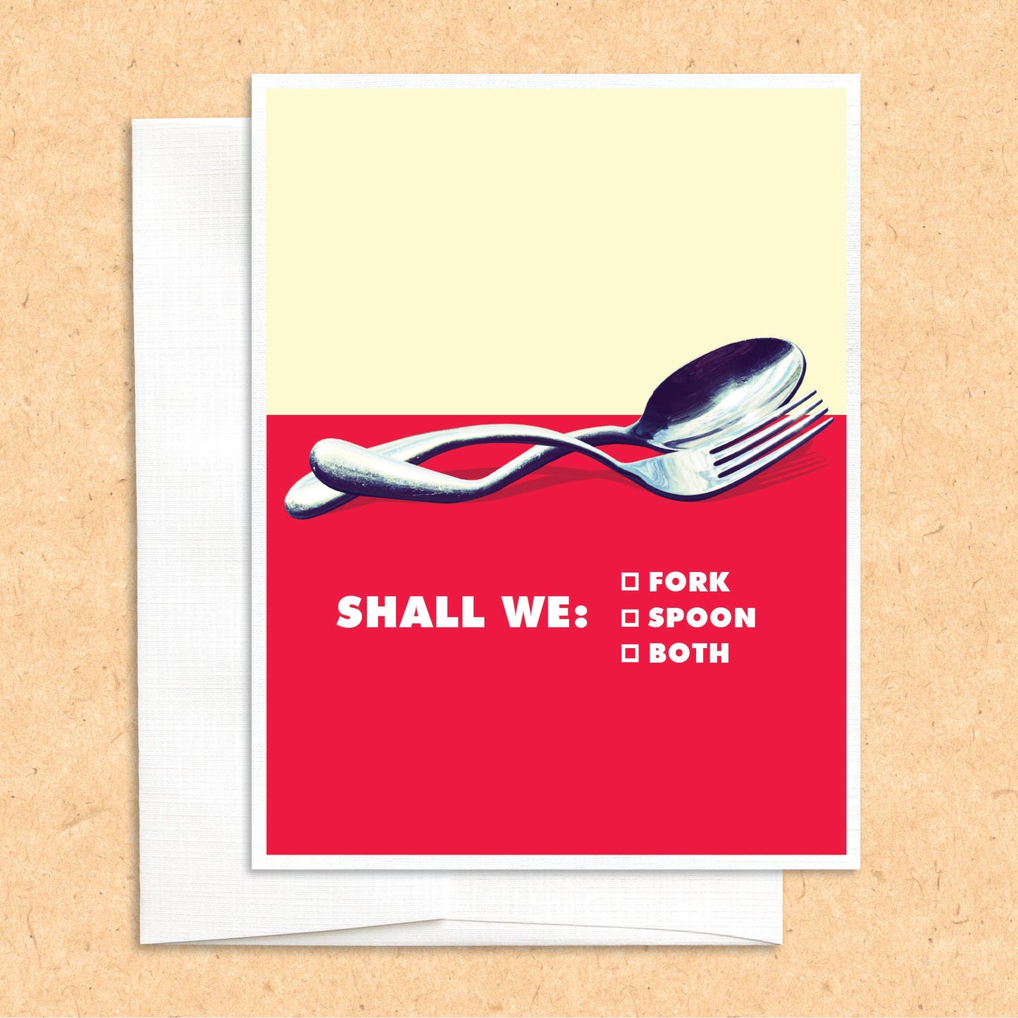 Fork, Spoon, Both funny greeting card