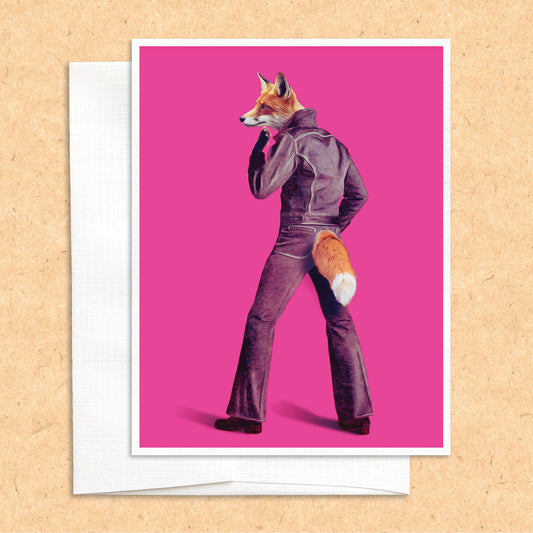 Fox in Clothes funny animal greeting card