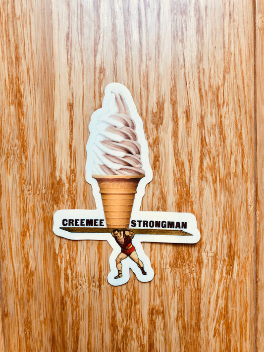 Creemee Strongman ice cream sticker
