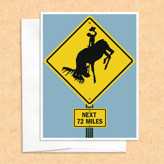 Moose Rodeo Crossing Sign funny animal greeting card