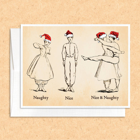 Nice and Naughty funny Holiday Christmas Card