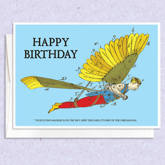 Flying Machine Birthday Card