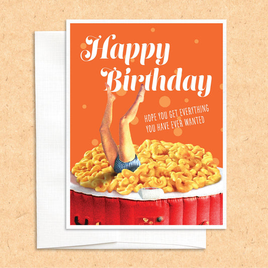 Mac & Cheese Birthday funny food greeting card